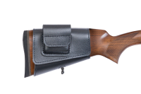 Патронташ на приклад с чехлом под зап.маг.3-5п кал.REM223 и аналоги до 60мм / кожа / черный