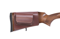 Патронташ на приклад с чехлом под зап.маг. 2,3,4п кал.WIN308 и аналоги до 80мм / кожа / коричневый