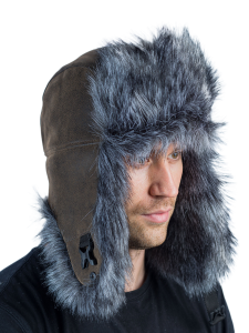 Шапка ушанка Хольстер / кож.зам. / коричневый (м)