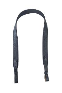 Ремень погонный с противоск. накладкой с регулировкой / кожа / черный (м)