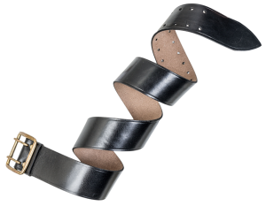 Ремень поясной солдатский ТУ 858-6124-2010 / кожа / черный (м)