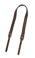 Ремень погонный плетеный / кожа / коричневый