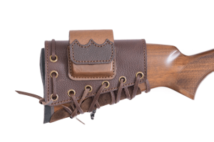 Патронташ на приклад Царская охота с чехлом под зап.магазин 3-5п кал.REM223 и аналоги до60мм/кожа(м)