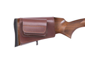 Патронташ на приклад с чехлом под зап.маг. 2,3,4п кал.WIN308 и аналоги до 80мм /кожа /коричневый (м)