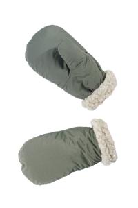 Рукавицы утепленные шерстяным мехом / таслан / хаки