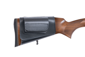 Патронташ на приклад с чехлом под зап.маг. 2,3,4п кал.WIN308 и аналоги до 80мм / кожа / черный (м)