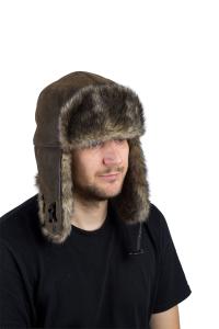 Шапка ушанка Хольстер / кож.зам. / коричневый (м)