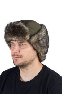 Шапка ушанка Скандинавия / мембрана / 10000 / олива (м)