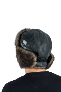 Шапка ушанка Хольстер / кож.зам./ черный (м)