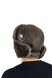 Шапка ушанка Хольстер / кож.зам. / коричневый (м)