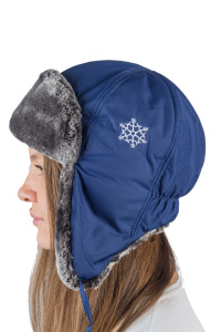 Шапка женская Снежинка / курточная ткань / синий (м)