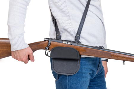 Упор для оружия комбинированный / кожа / черный