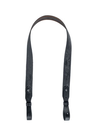 Ремень погонный с противоскользящей стропой с регулировкой / кожа / черный