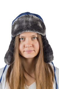 Шапка женская Снежинка / курточная ткань / синий (м)