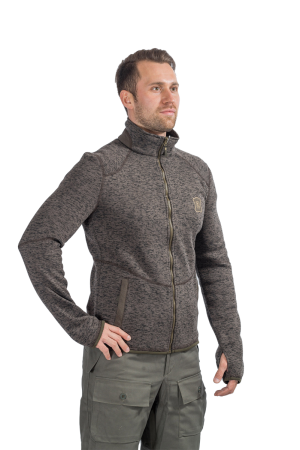 Куртка мужская Глухарь / трикотаж на флисе / меланж-коричневый