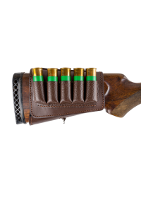 Патронташ на приклад / кожа / коричневый
