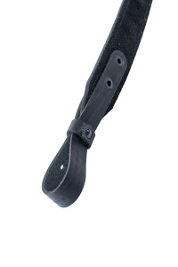 Ремень погонный с регулировкой люкс / кожа / черный (м)