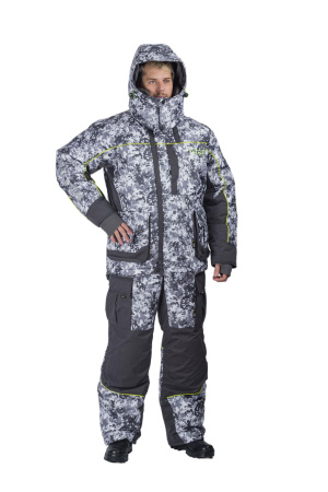 Костюм зимний Полярный Волк / мембрана 10000/10000 / пиксель серо-белый