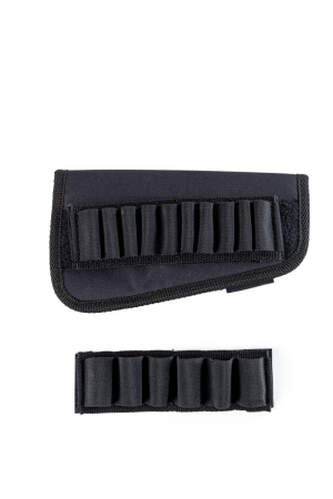 Патронташ на приклад универсальный кал. 12,16,20,7,62 / ткань синтет. / черный