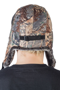 Шапка ушанка с мех.опушкой / алова / тростник (м)