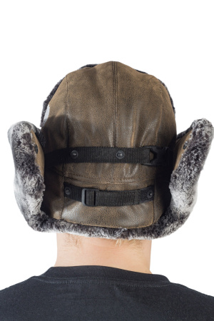 Шапка ушанка Авиатор / кож.зам / коричневый (м)