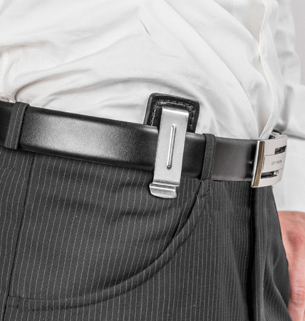 Кобура поясная мод. H Grand Power T открытая суперлетняя / кожа / черный