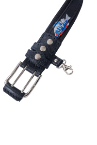 Ремень поясной В40 LINE Стандарт Fish / кожа / черный