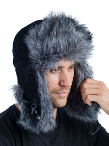 Шапка ушанка Хольстер / кож.зам./ черный (м)