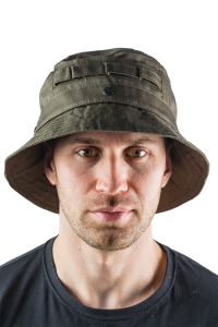 Панама с сеткой / хлопок / олива (м)