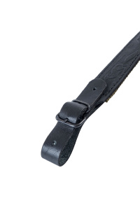 Ремень погонный с противоскользящей стропой / кожа / черный (м)