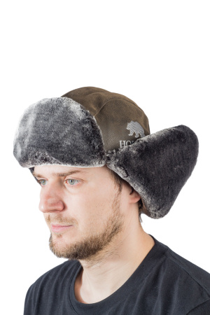 Шапка ушанка Авиатор / кож.зам / коричневый (м)