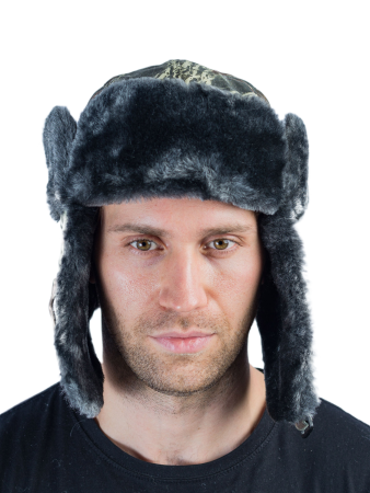 Шапка ушанка утепленная Ангара / смесовая ткань / лес 2010 (м)