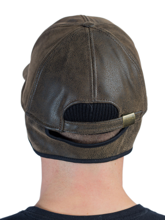 Бейсболка утепленная Город / кож.зам / коричневый (м)