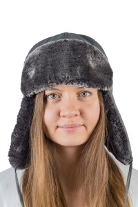 Шапка женская Снежинка / курточная ткань / серый (м)