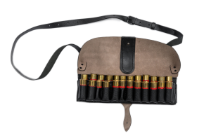 Патронташ 24х12 двухрядный / кожа / черный