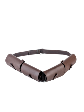 Патронташ закрытый комбинир. 7,62+12к / кожа / коричневый (м)