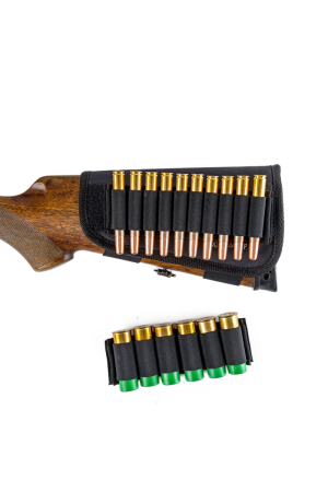 Патронташ на приклад универсальный кал. 12, 16, 20, 7.62 / ткань синтет.