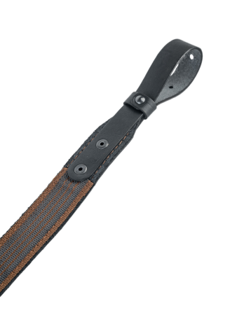 Ремень погонный с противоскользящей стропой с регулировкой / кожа / черный