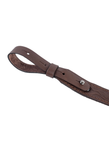Ремень погонный с противоскользящей стропой с регулировкой / кожа / коричневый (м)