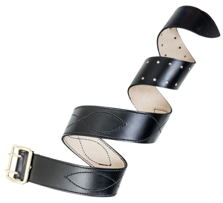 Ремень поясной офицерский по ТУ / кожа / черный