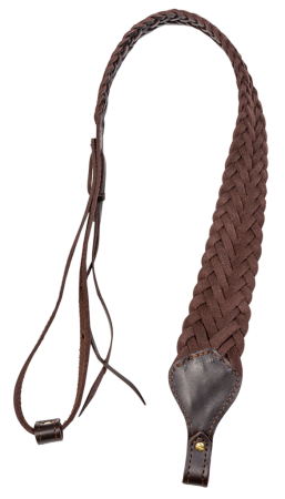 * Ремень карабинный плетеный / кожа / коричневый