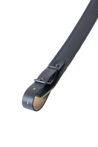Ремень погонный двухслойный / кожа-стропа / черный (м)