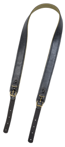 Ремень погонный двухслойный / кожа-стропа / черный