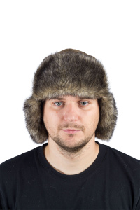 Шапка ушанка Хольстер / кож.зам. / коричневый (м)