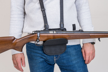 Упор для оружия комбинированный / кожа / черный