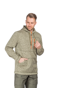 Толстовка Малахит / трикотаж на флисе / меланж-олива Толстовка Малахит / трикотаж на флисе / меланж-олива