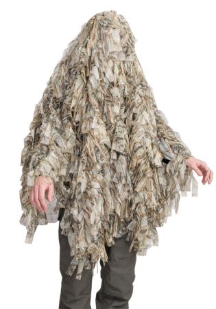 Накидка Лесовик / трикотажная сетка / сухой камыш