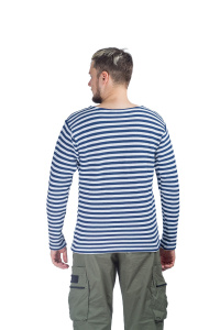 Тельняшка морская двойной вязки х/б (синий)