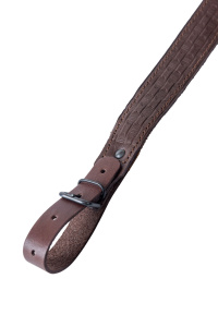 Ремень погонный с противоскользящей стропой / кожа / коричневый (м)