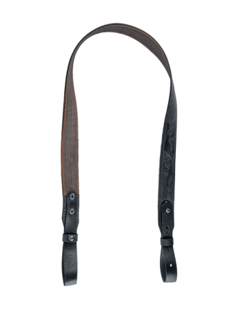 Ремень погонный с противоскользящей стропой с регулировкой / кожа / черный